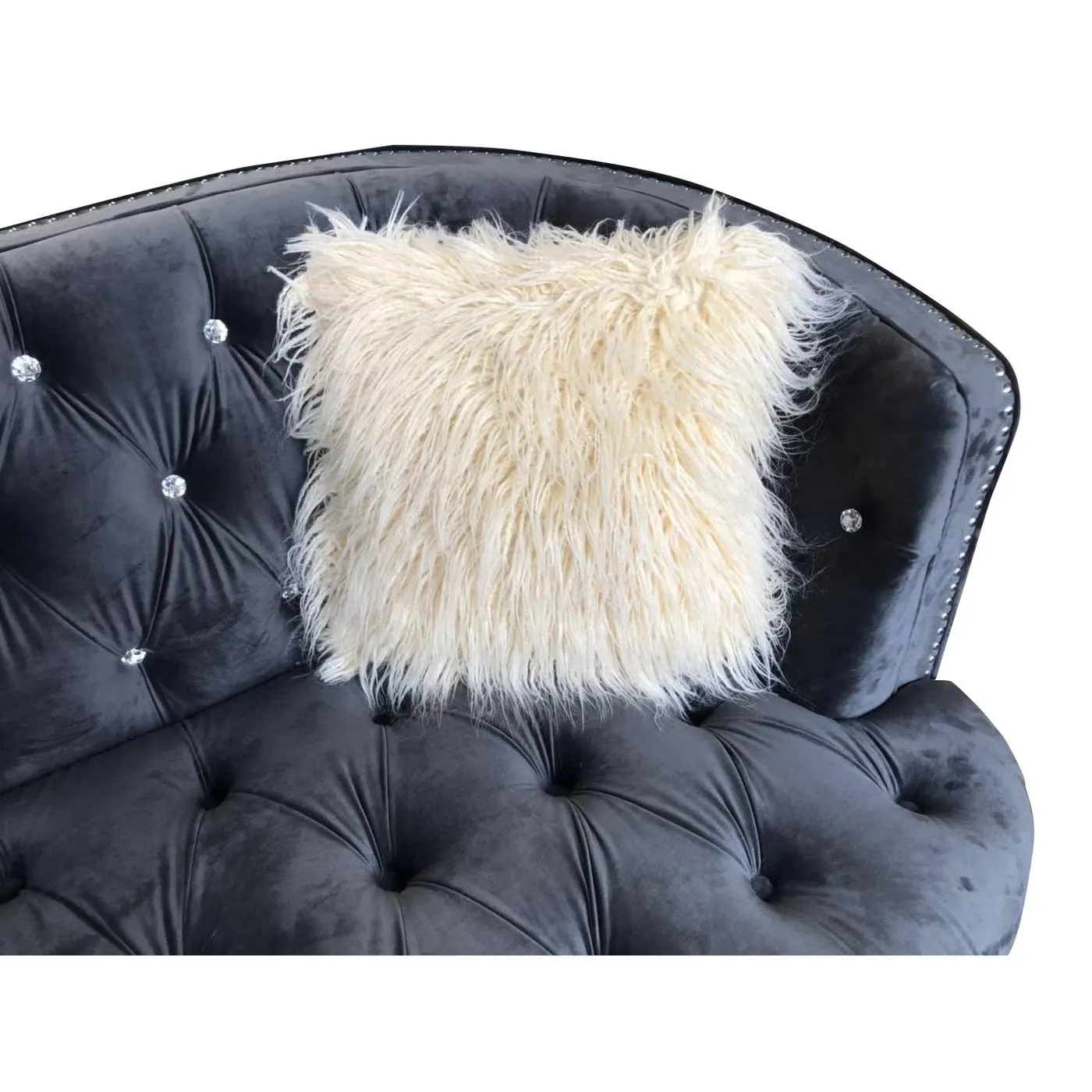 Afreen Grey Velvet Chair