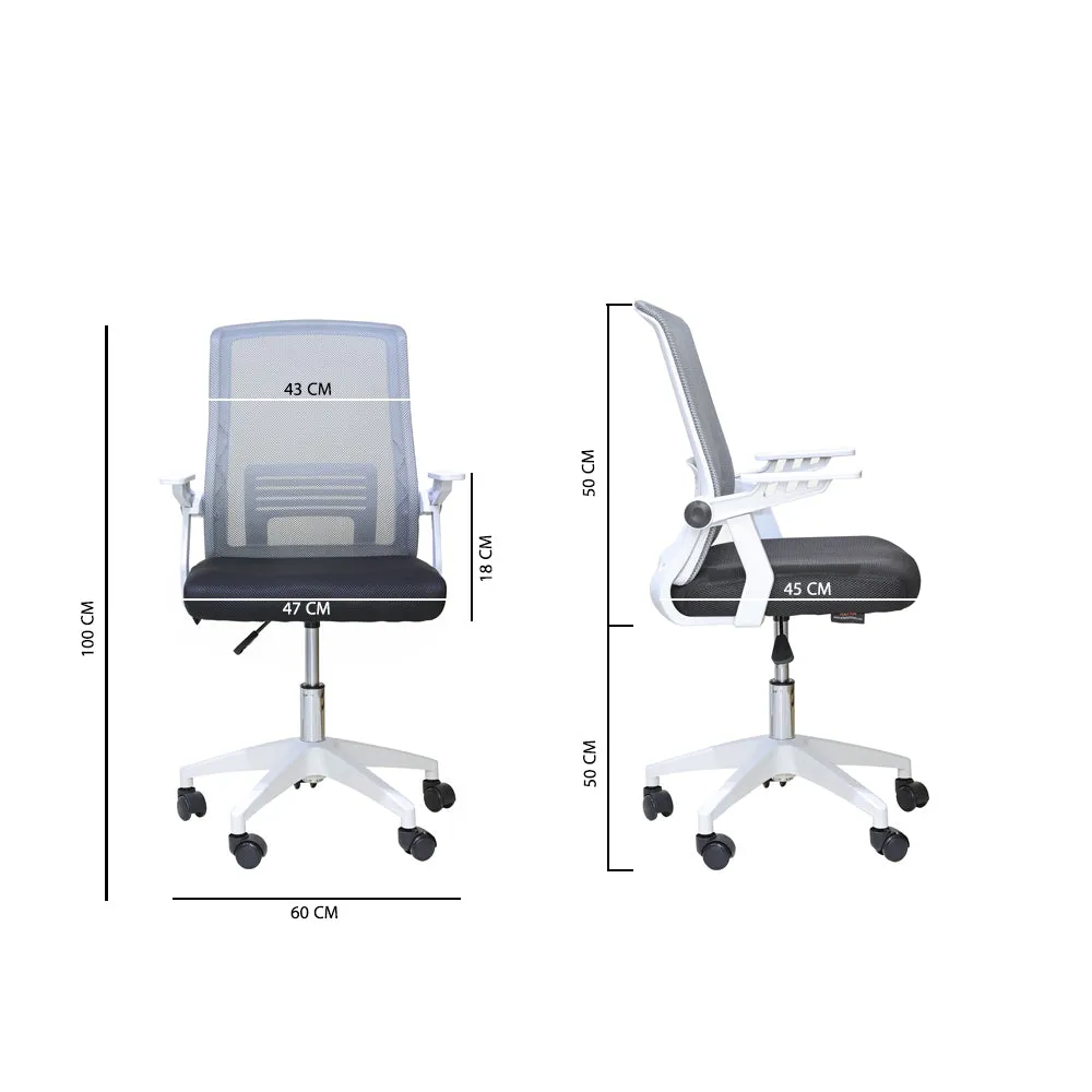 AFT ENDURANCE LOW BACK MESH CHAIR FOR HOME AND OFFICE WHITE & BLACK