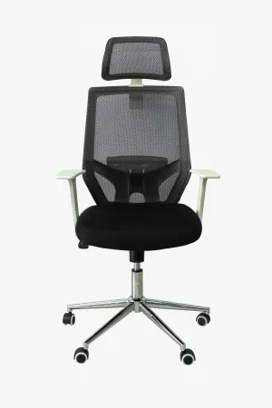 AFT ENDURANCE SERIES HIGH BACK MESH CHAIR BLACK AND WHITE COLOUR, FOR HOME AND OFFICE