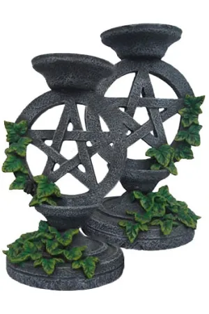 Aged Pentagram Candlesticks