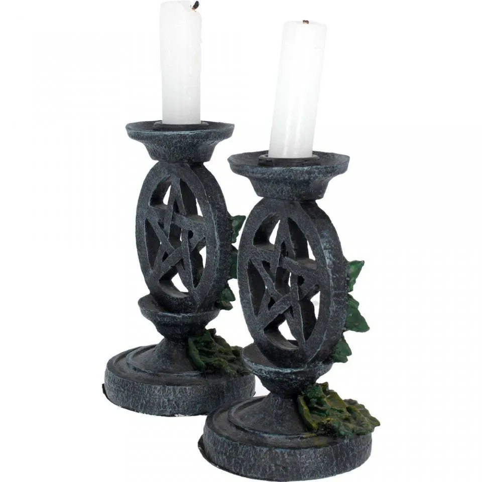 Aged Pentagram Candlesticks