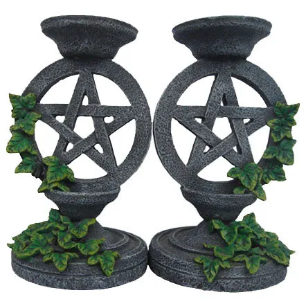 Aged Pentagram Candlesticks