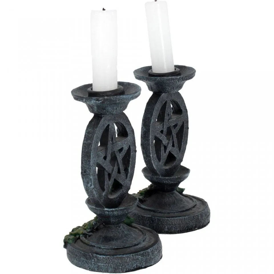 Aged Pentagram Candlesticks