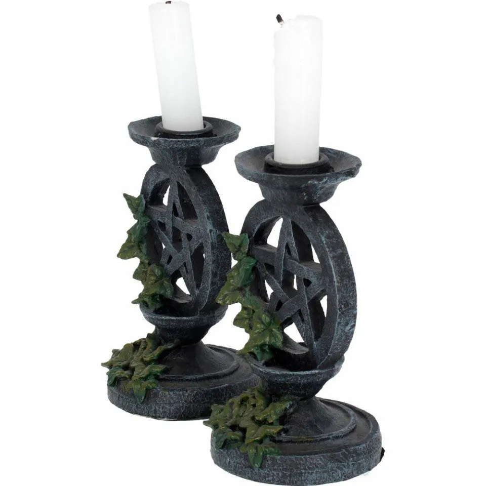 Aged Pentagram Candlesticks