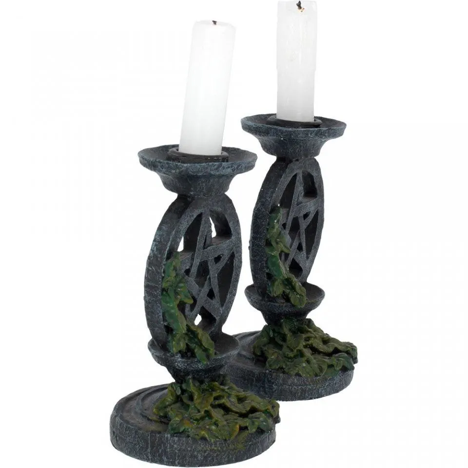 Aged Pentagram Candlesticks