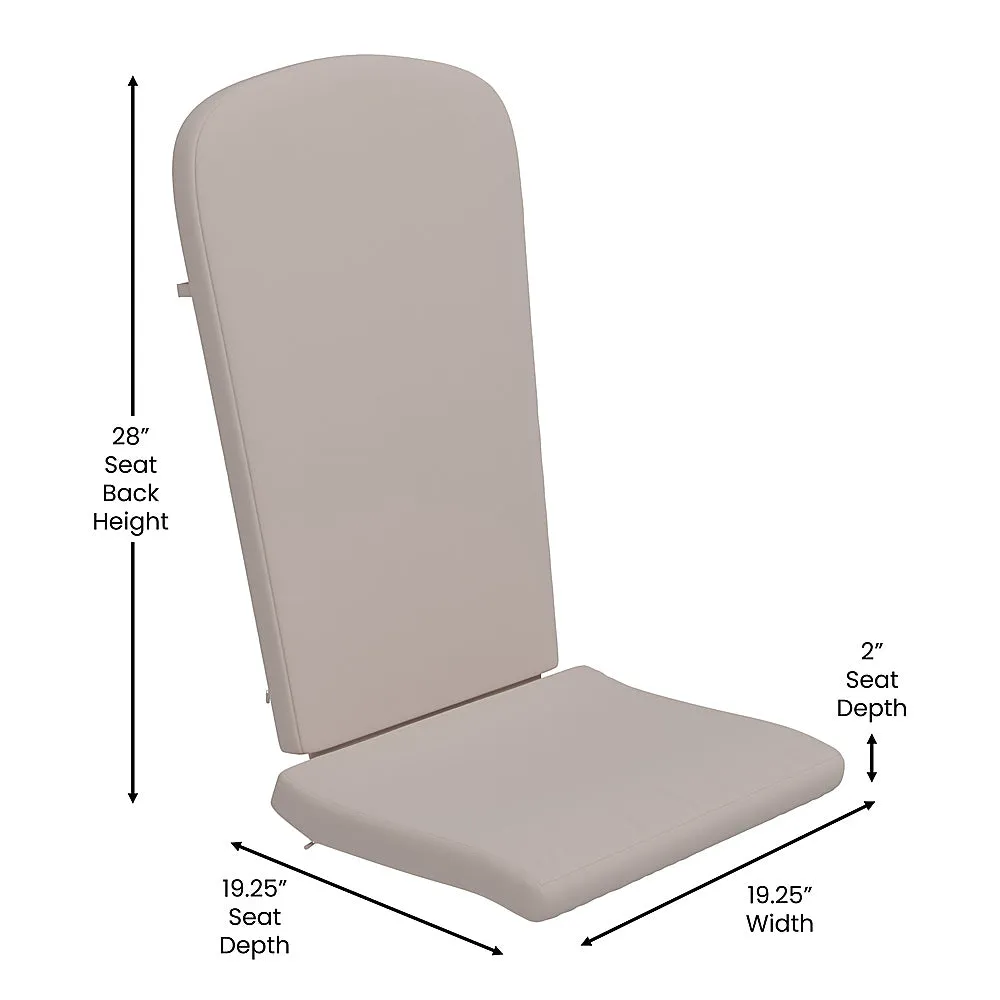 Alamont Home - Charlestown Set of 2 All-Weather High Back Adirondack Chair Cushions - Cream