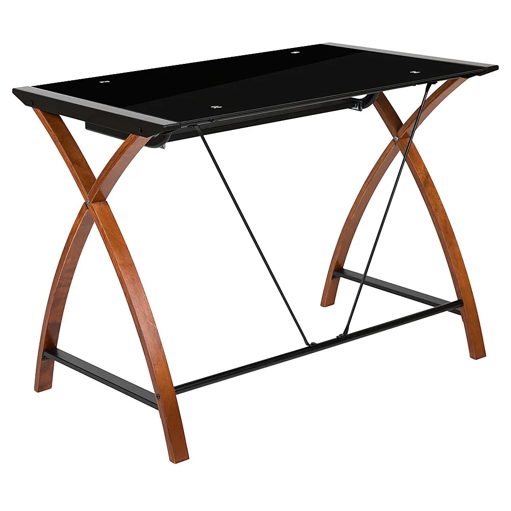 Alamont Home - Jude Rectangle Contemporary Glass  Home Office Desk - Black