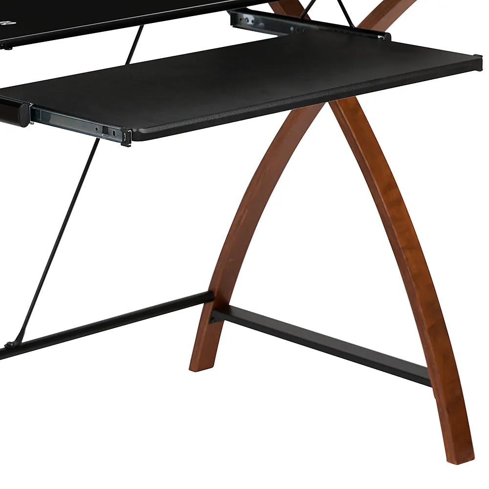 Alamont Home - Jude Rectangle Contemporary Glass  Home Office Desk - Black