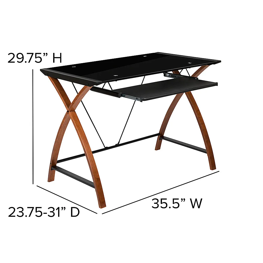 Alamont Home - Jude Rectangle Contemporary Glass  Home Office Desk - Black