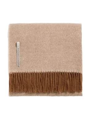 Alicia Adams Alpaca Throw in Cognac Herringbone