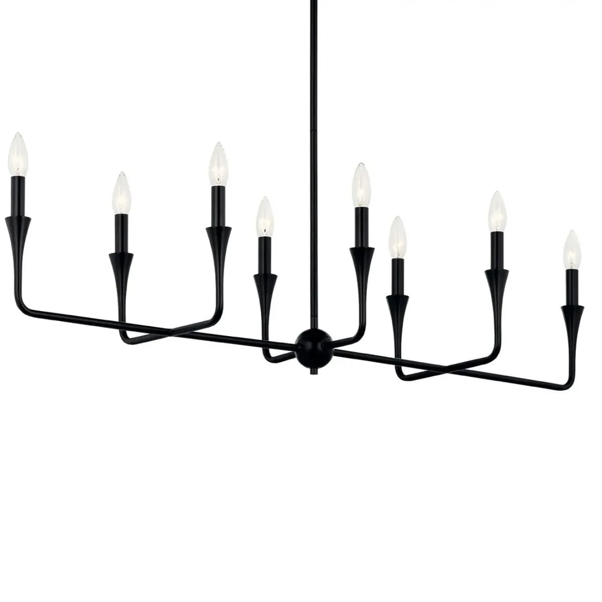 Alvaro 46" 8-Light Chandelier Linear, Black Finish