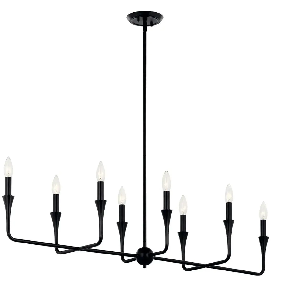 Alvaro 46" 8-Light Chandelier Linear, Black Finish