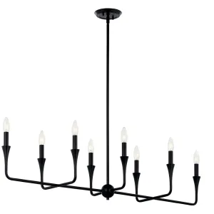 Alvaro 46" 8-Light Chandelier Linear, Black Finish