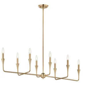 Alvaro 46" 8-Light Chandelier Linear, Champagne Bronze Finish