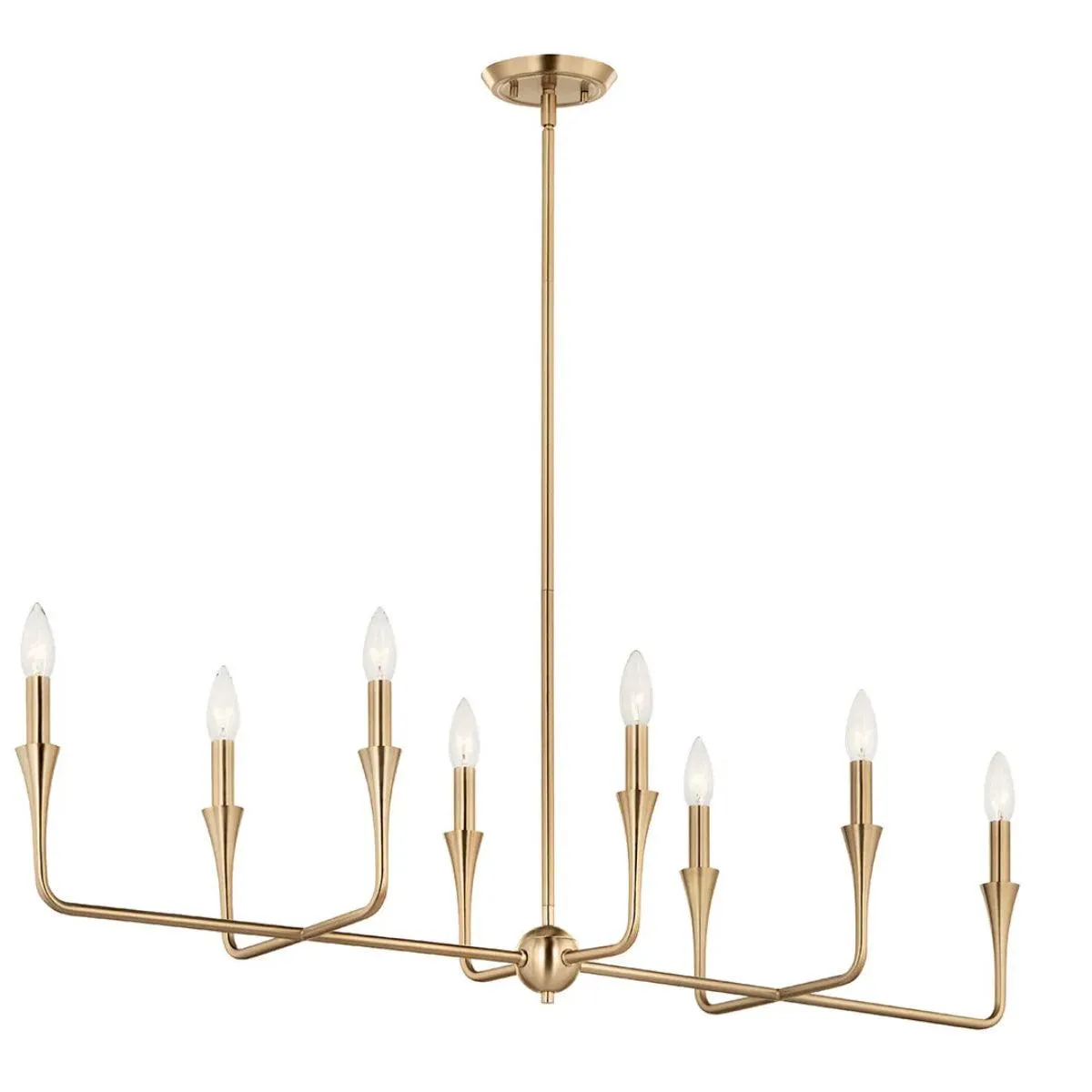 Alvaro 46" 8-Light Chandelier Linear, Champagne Bronze Finish