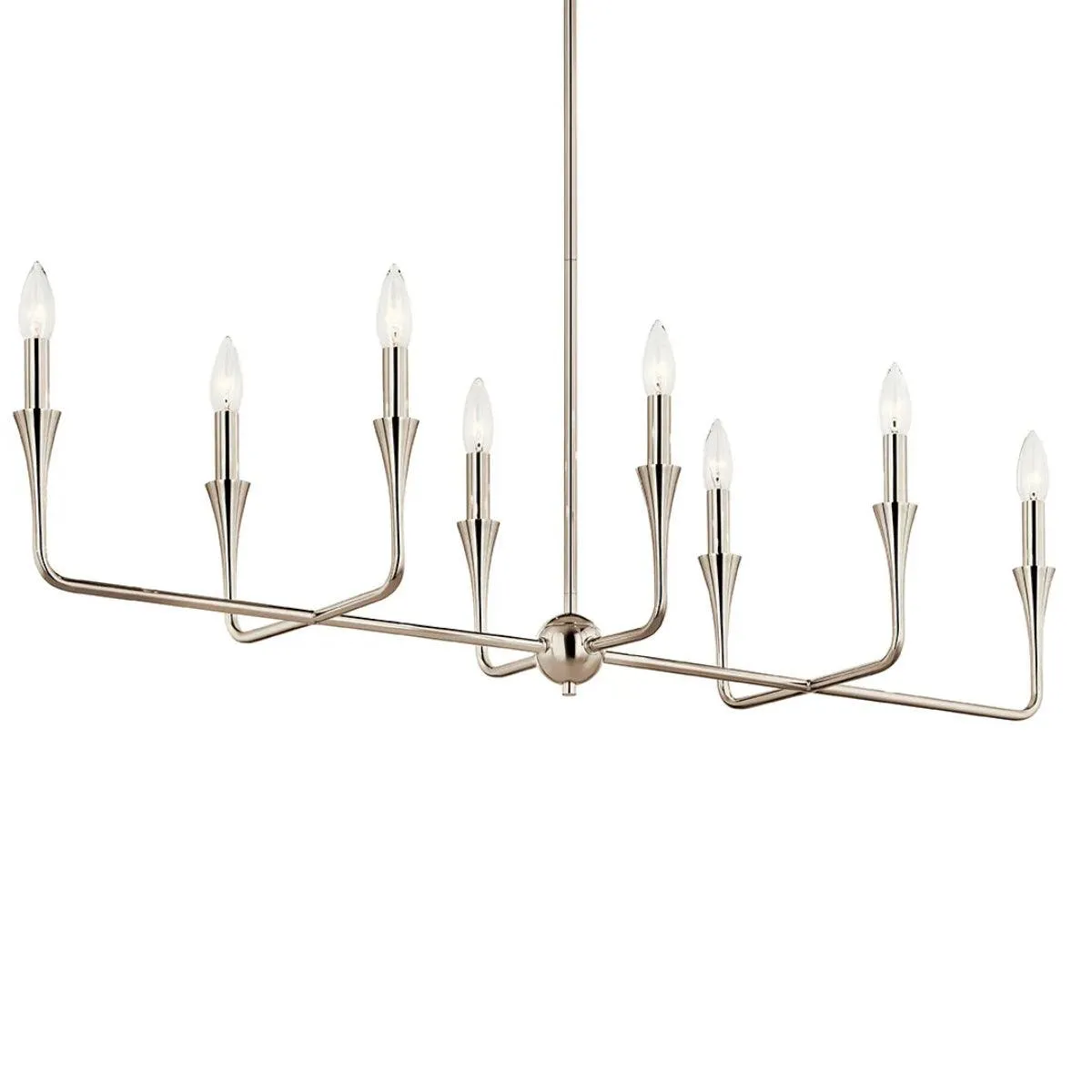 Alvaro 46" 8-Light Chandelier Linear, Polished Nickel Finish