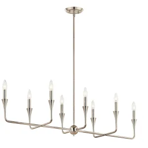 Alvaro 46" 8-Light Chandelier Linear, Polished Nickel Finish
