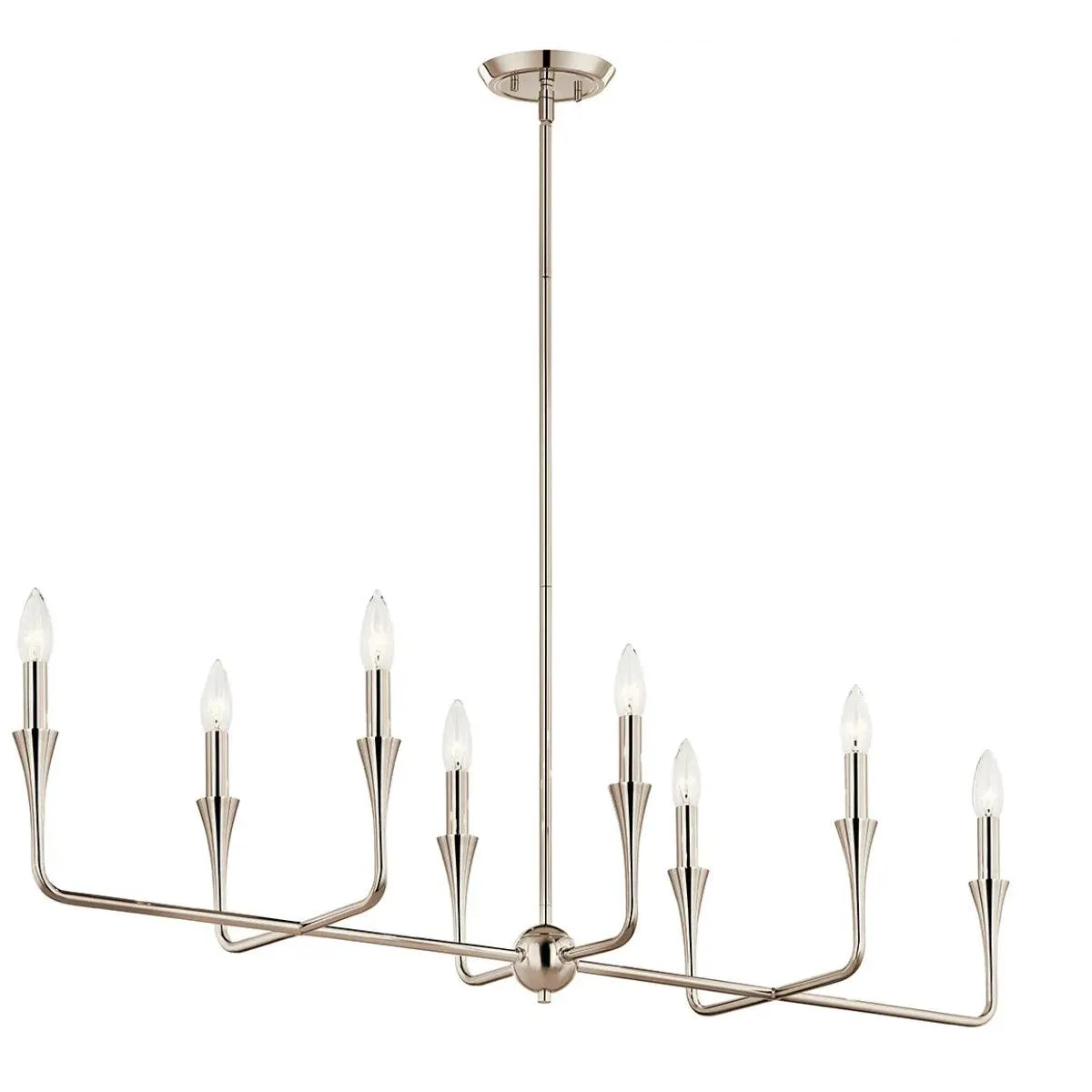 Alvaro 46" 8-Light Chandelier Linear, Polished Nickel Finish