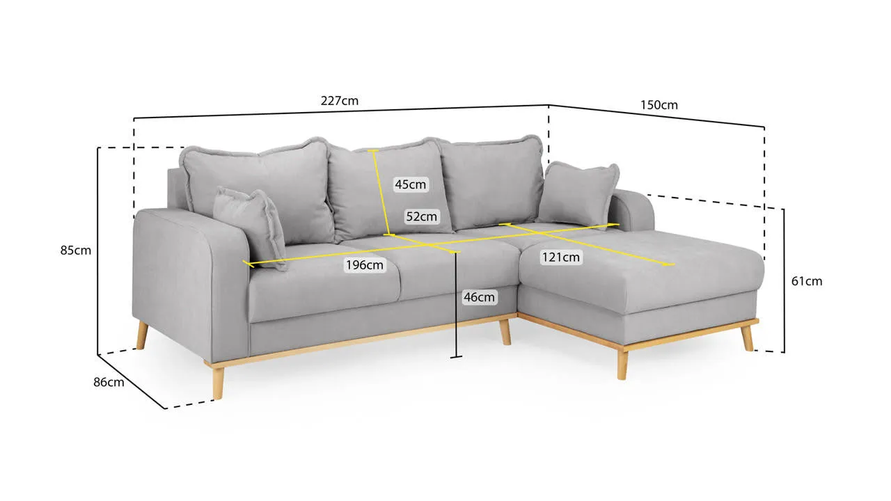 Angel Sofa - Beige Right Hand Facing Corner - 227 x 150 CM