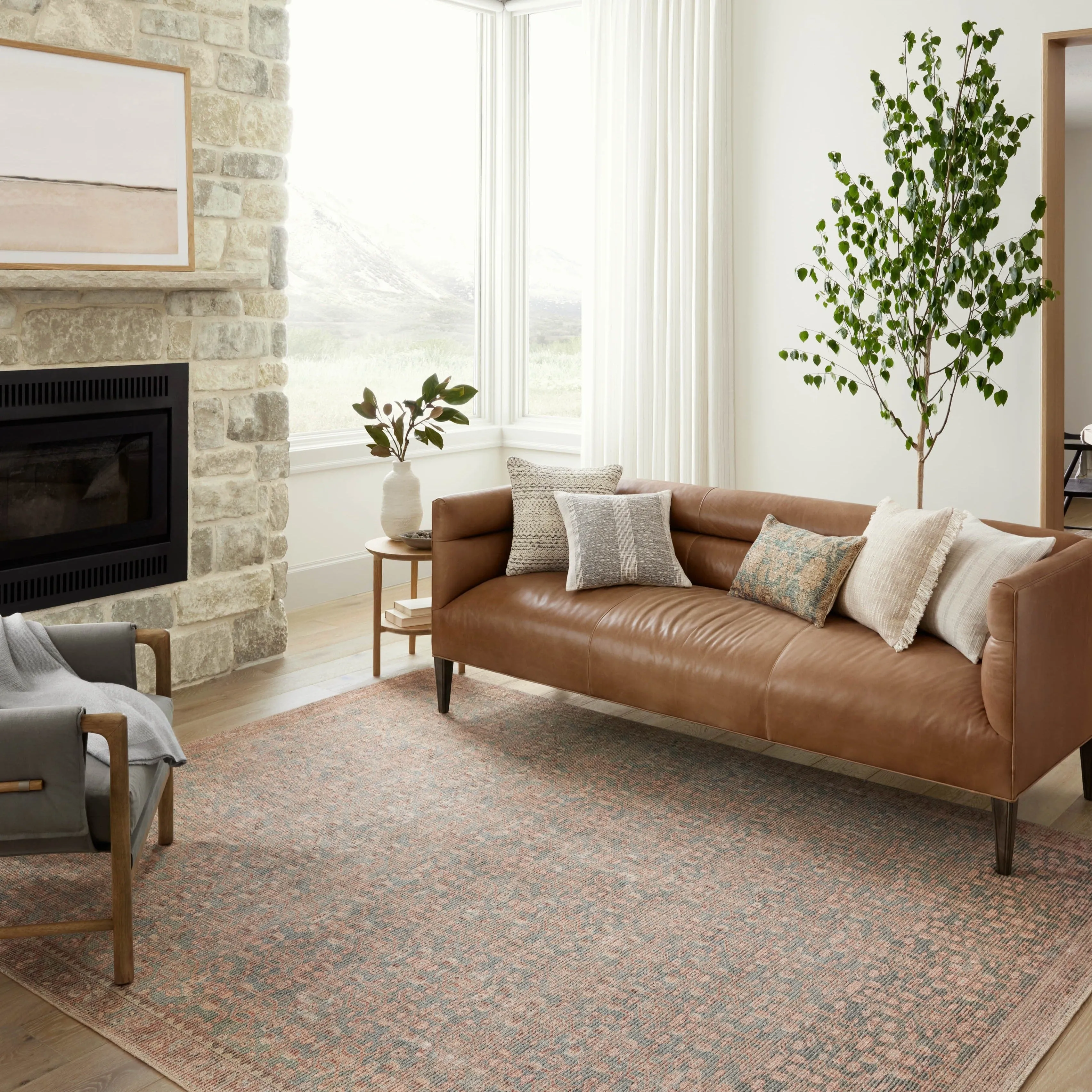 Angela Rose x Loloi Aubrey Blue/ Terracotta Rug
