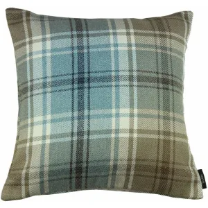 Angus Duck Egg Blue Tartan Cushion