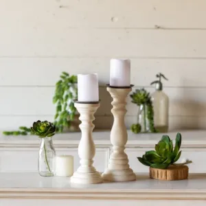 Antique Finish Candle Holders
