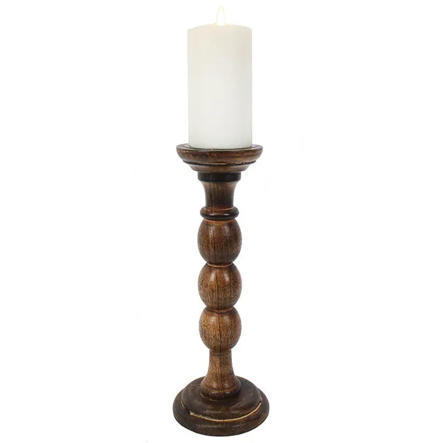 Antique wooden candle stand 30cm