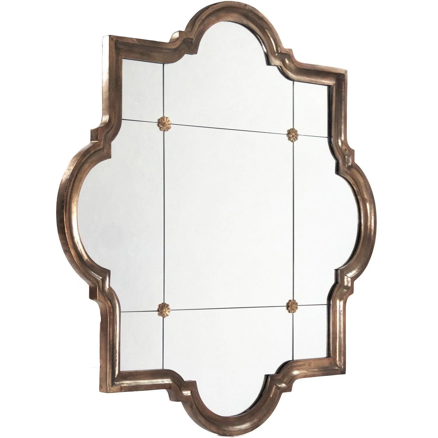 Antiqued Quatrefoil Mirror