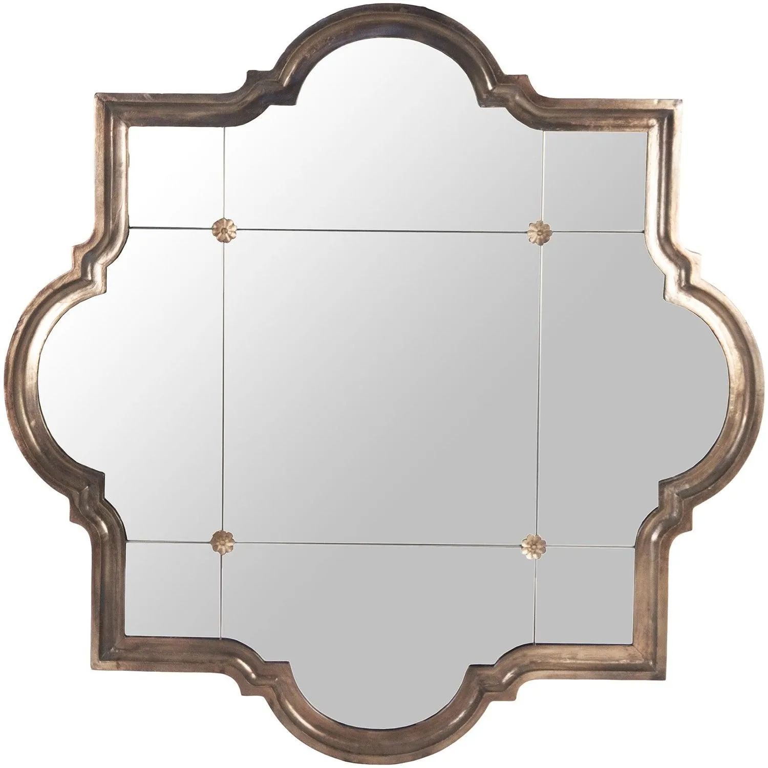 Antiqued Quatrefoil Mirror