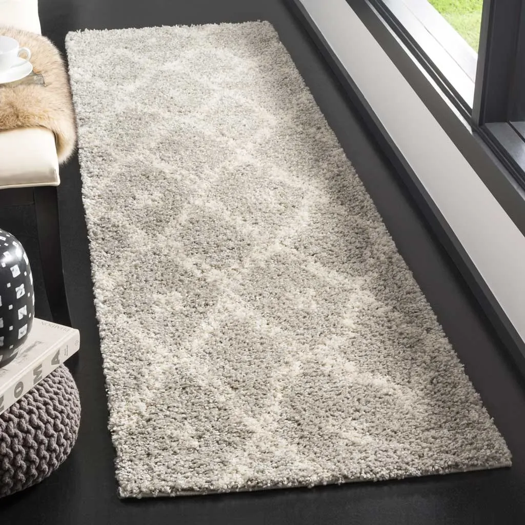 Arizona Shag Gray/Ivory Runner Rug