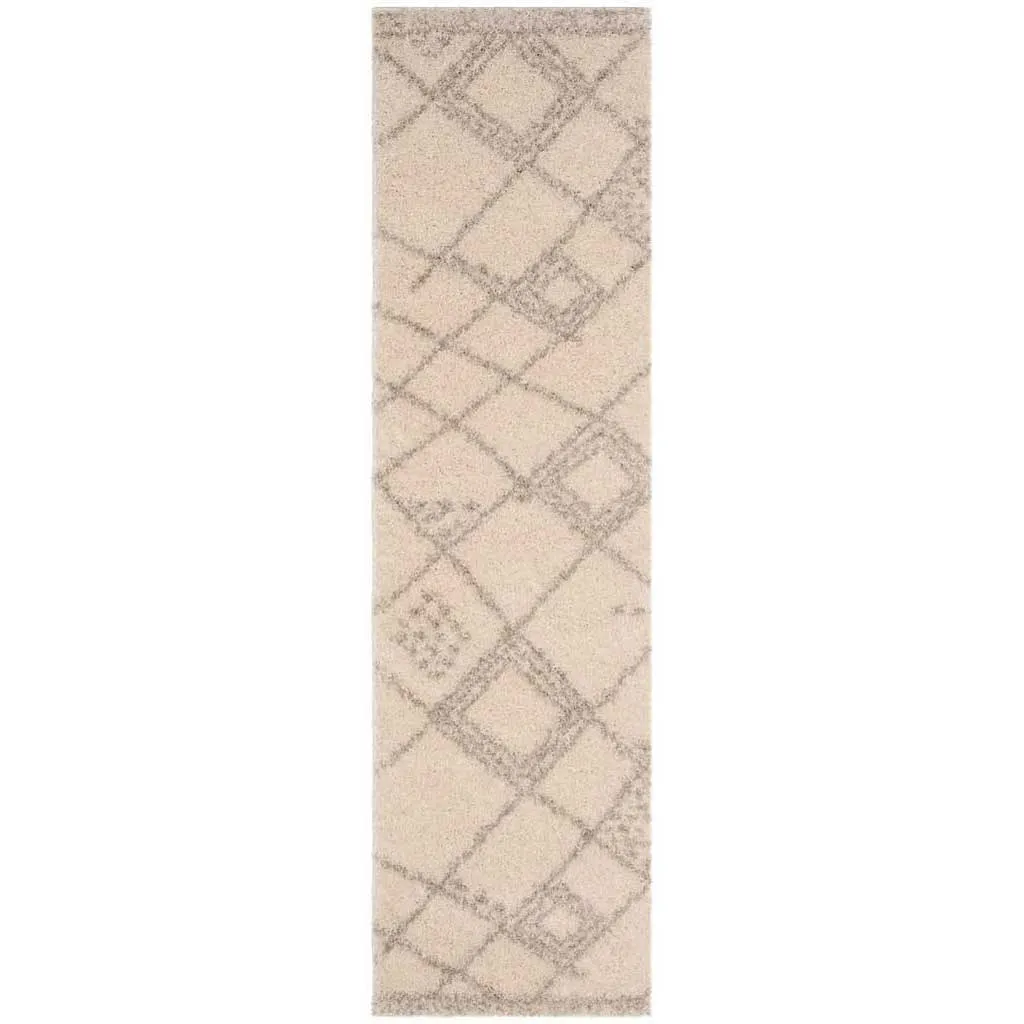 Arizona Shag Ivory/Gray Runner Rug