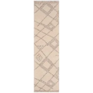 Arizona Shag Ivory/Gray Runner Rug