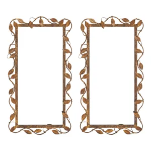 Art Deco Style Pair of Gilded Iron Mirrors - on hold