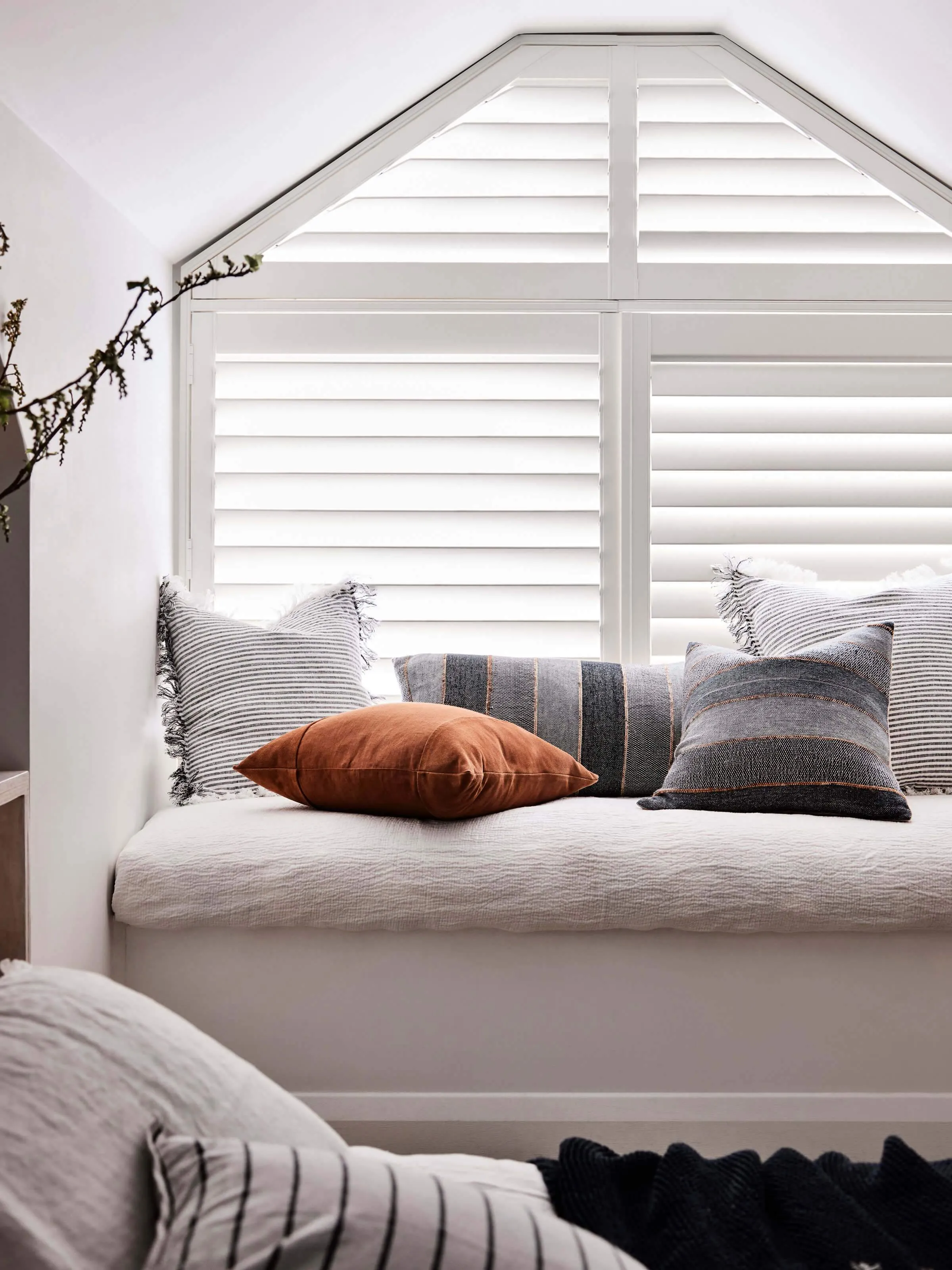 Ava Stripe Black/White Square Cushion