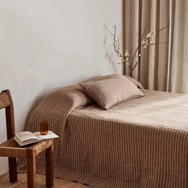 Ava Stripe Toffee Rectangle Cushion 65x40cm