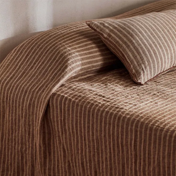 Ava Stripe Toffee Rectangle Cushion 65x40cm