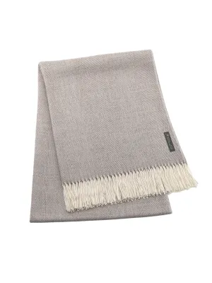 Baby Alpaca Geometric Throw Blanket - Sand & Cream