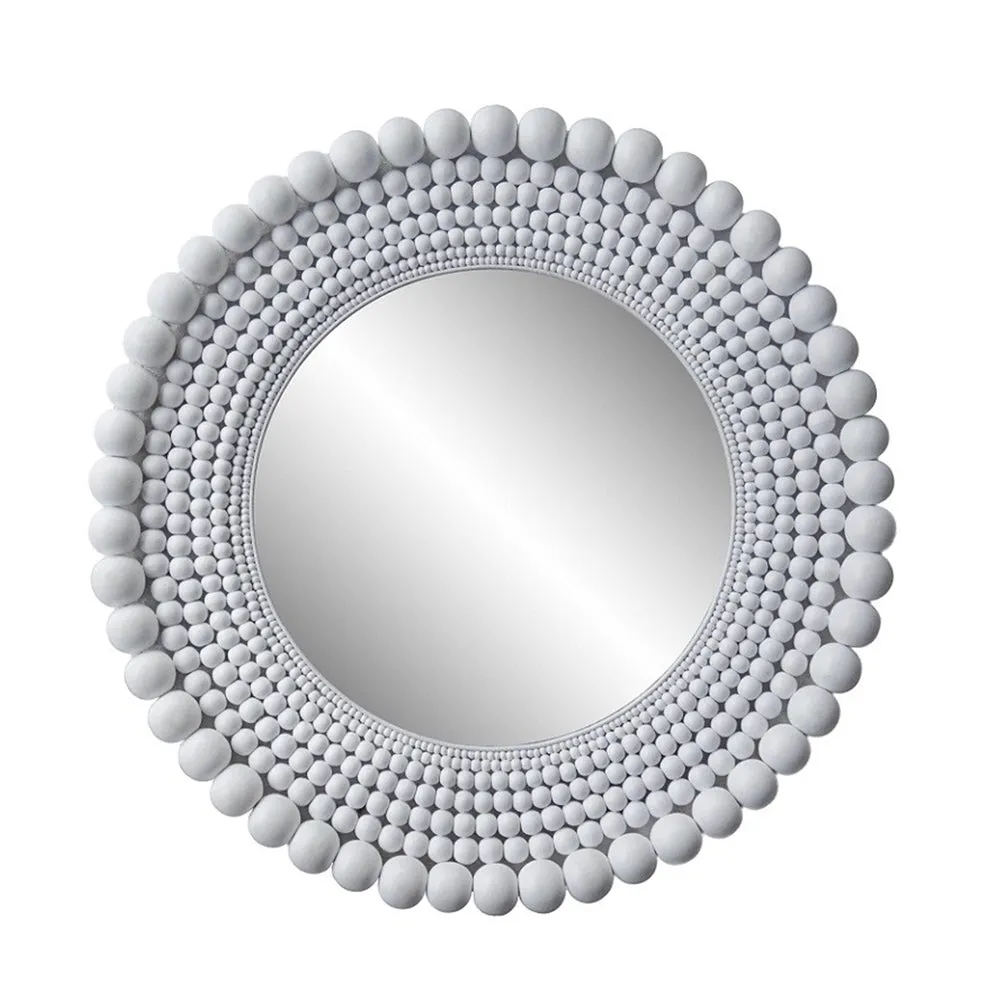 Beaded Boho Round Mirror