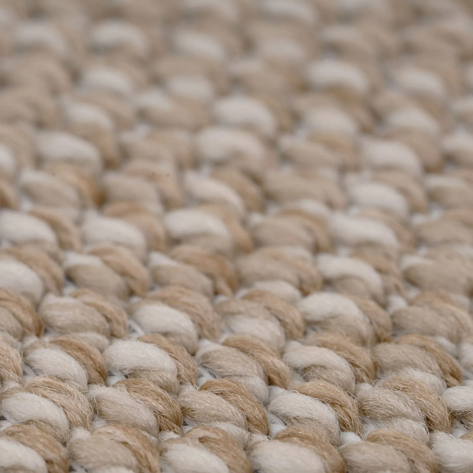 Beige Geometric Loop Pile Rug