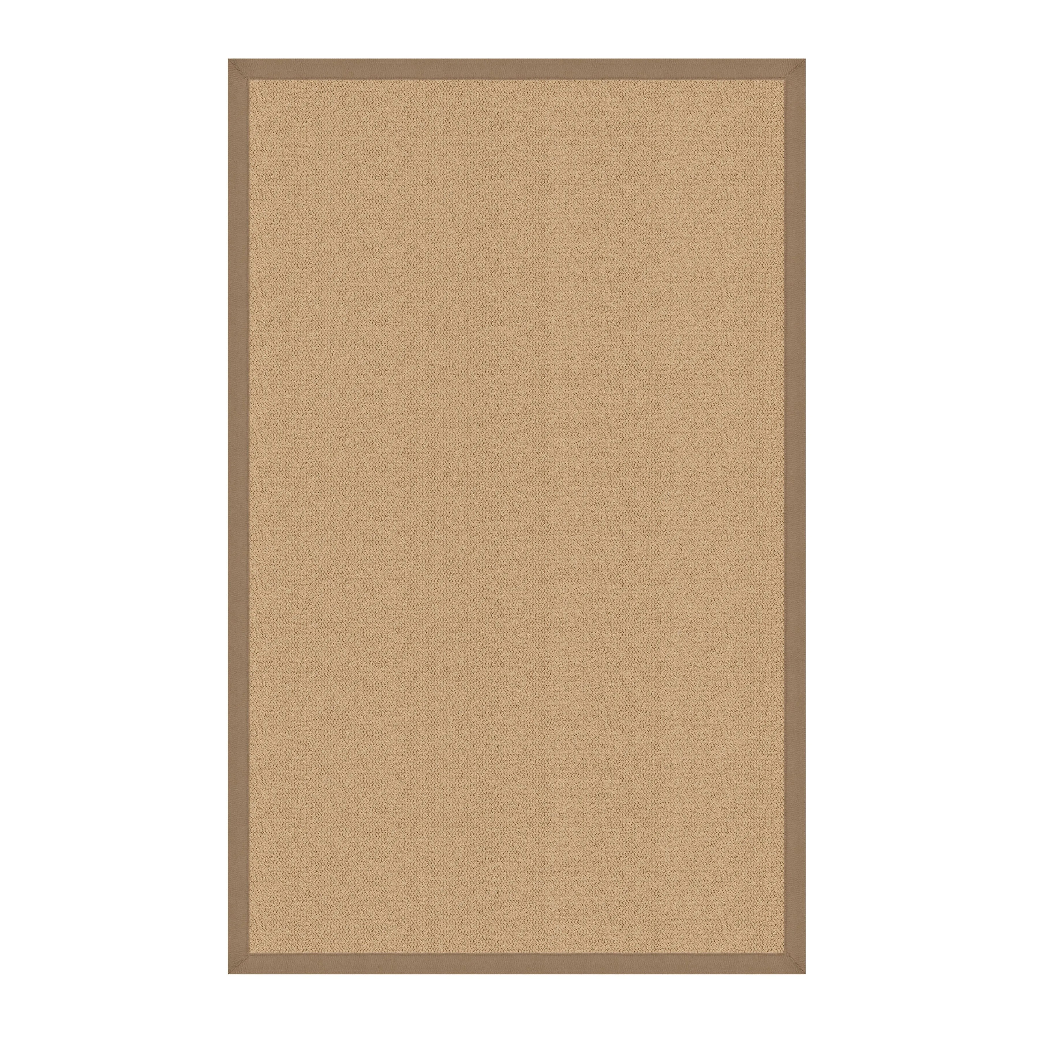 Benzara 12 x 2.5 Machine Tufted Wool Rug with Action Backing, Beige