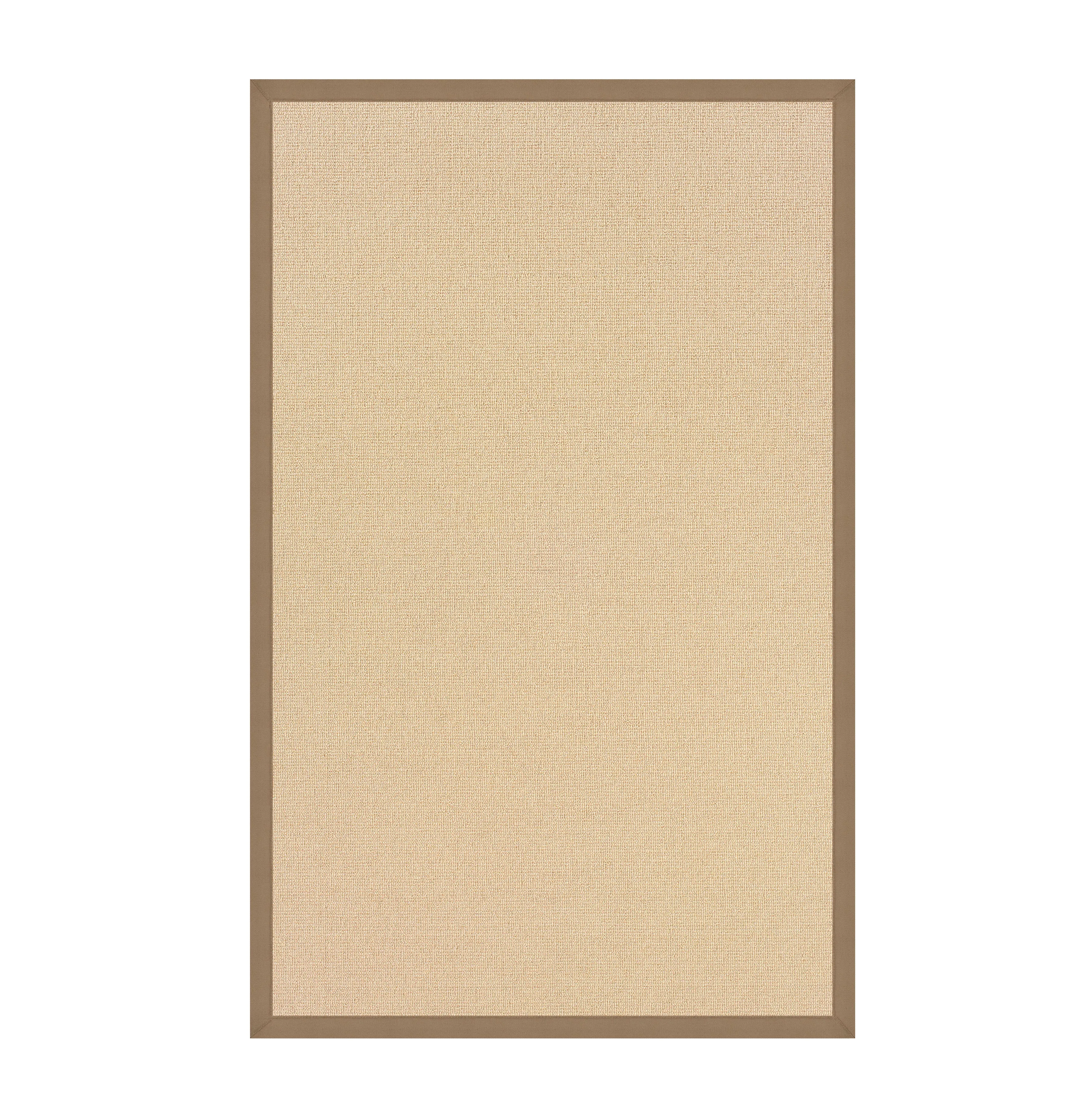 Benzara 12 x 2.5 Machine Tufted Wool Rug with Action Backing, Brown and Beige
