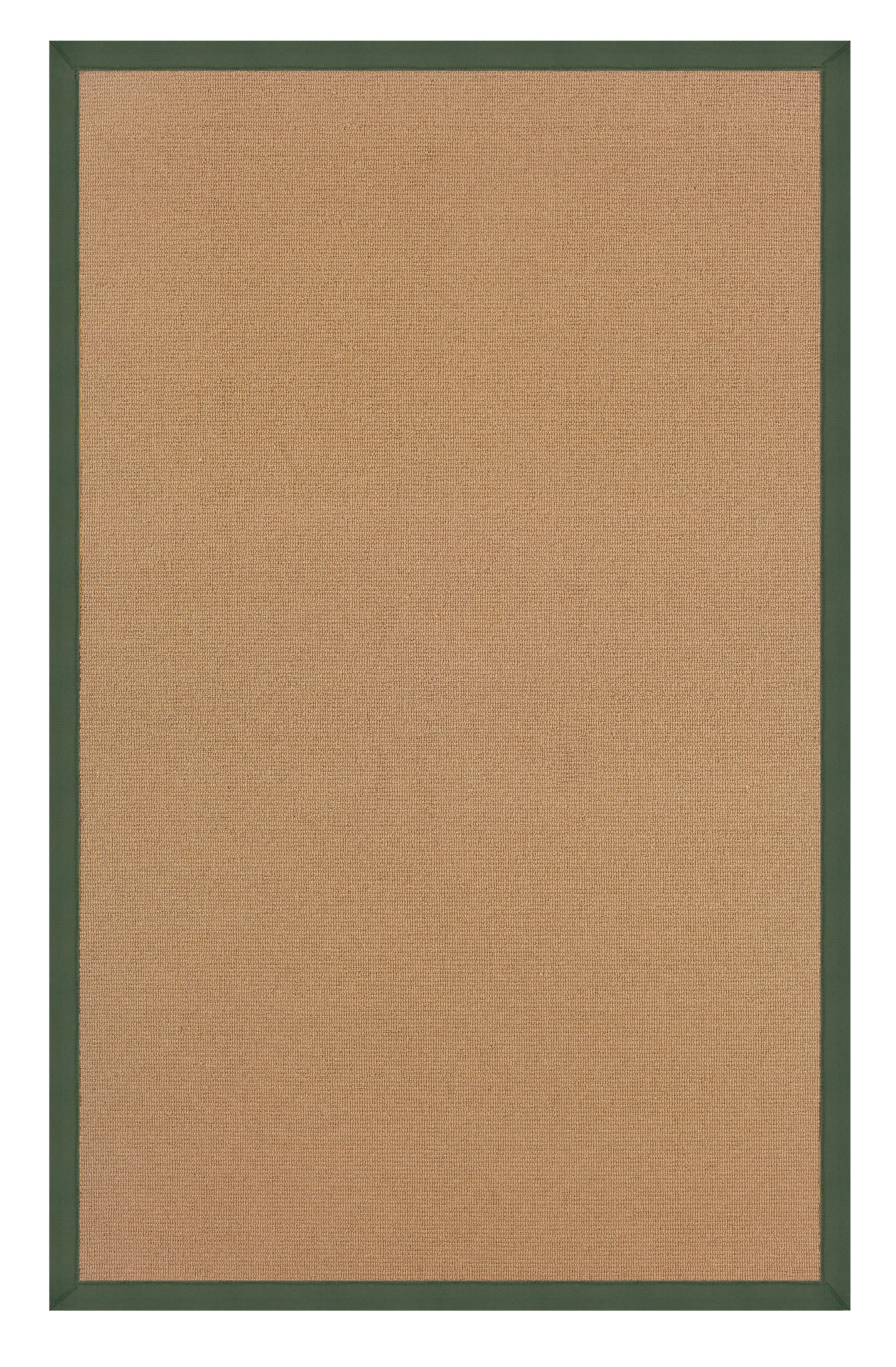 Benzara 2.83 x 1.83 Feet Hand Finish Wool Rug with Action Backing, Brown and Green