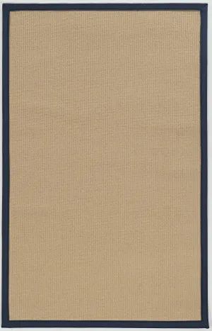 Benzara 2.83 x 1.83 Machine Tufted Wool Rug with Action Backing, Beige and Blue