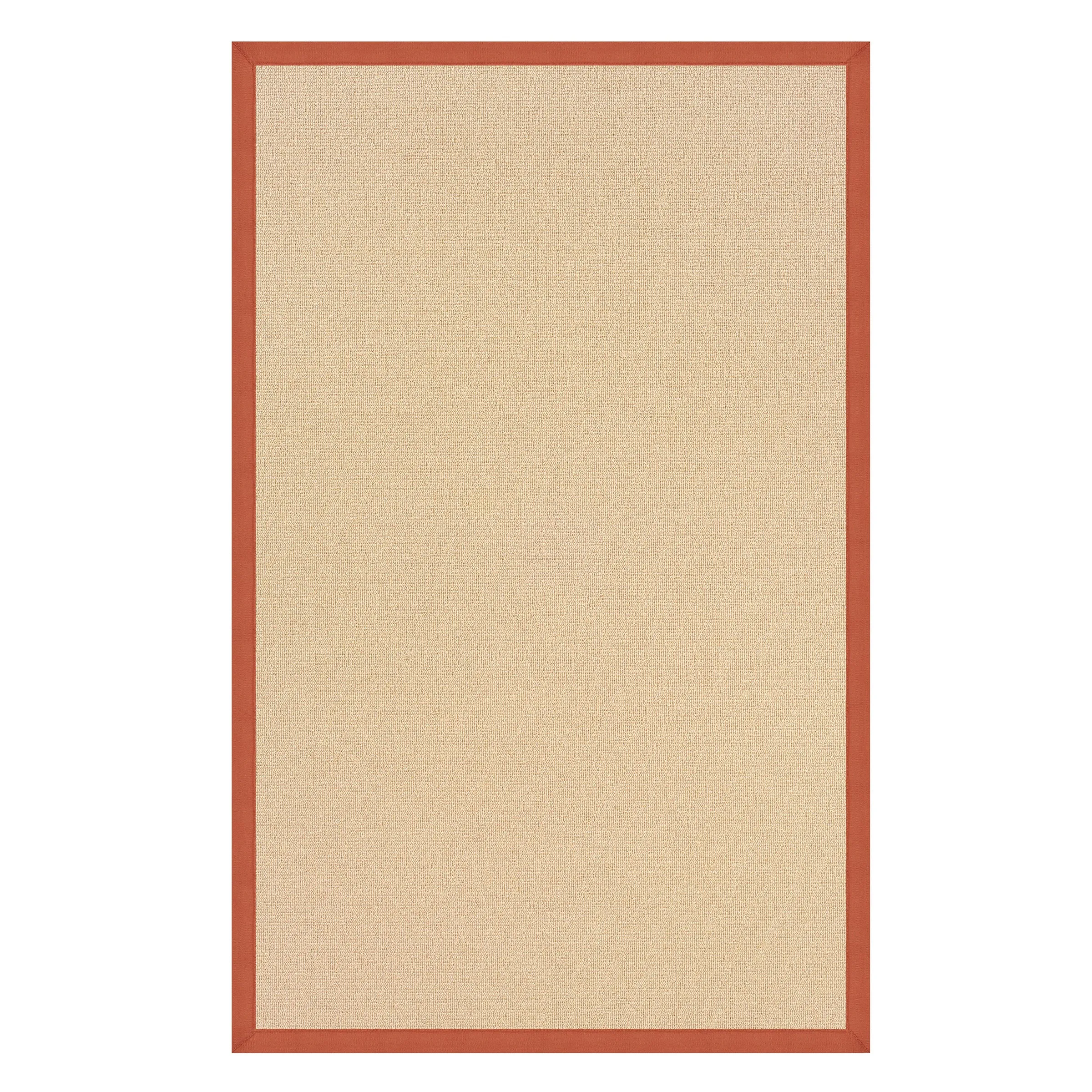 Benzara 2.83 x 1.83 Machine Tufted Wool Rug with Action Backing, Brown and Orange