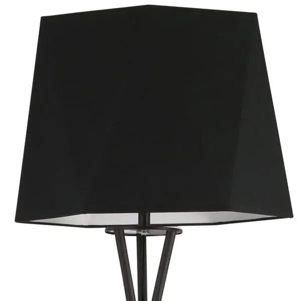 Benzara 60 inch Tripod Metal Floor Lamp with Drum Shade, Bronze and White