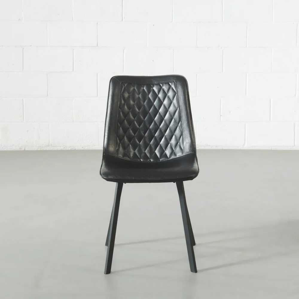 BERLIN - Black Leather Dining Chair