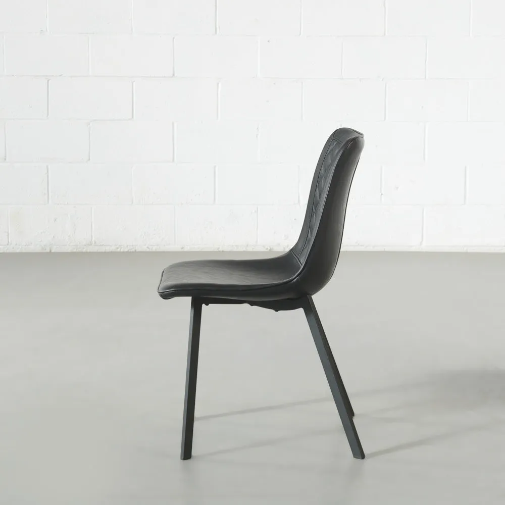 BERLIN - Black Leather Dining Chair