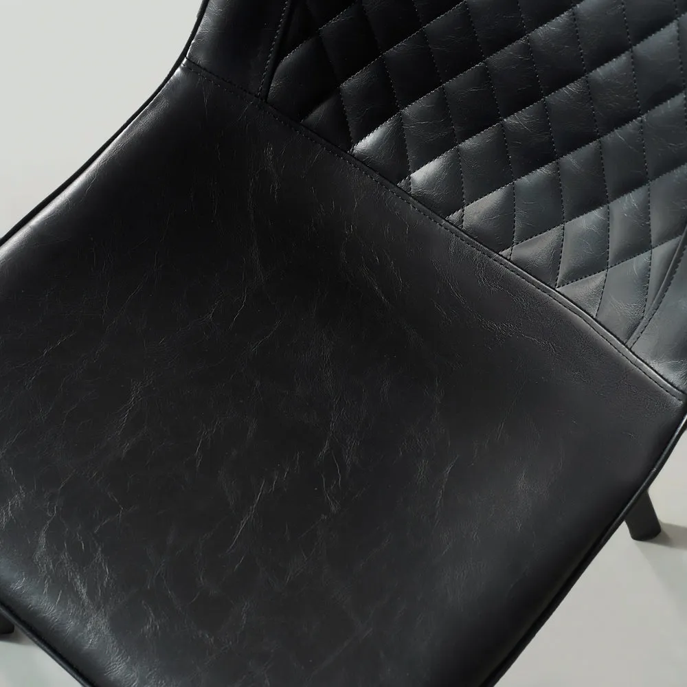 BERLIN - Black Leather Dining Chair