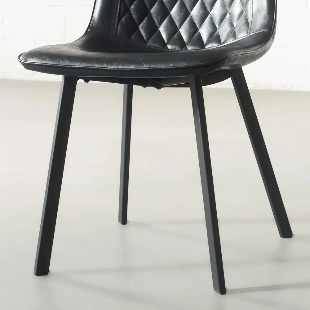 BERLIN - Black Leather Dining Chair