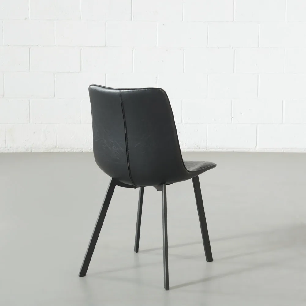 BERLIN - Black Leather Dining Chair